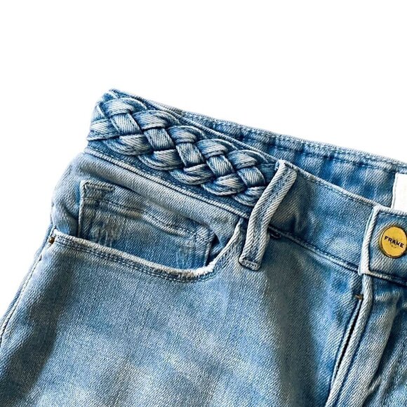 FRAME Le Cutoff Braid Waist Denim Shorts size 26 - Picture 5 of 16